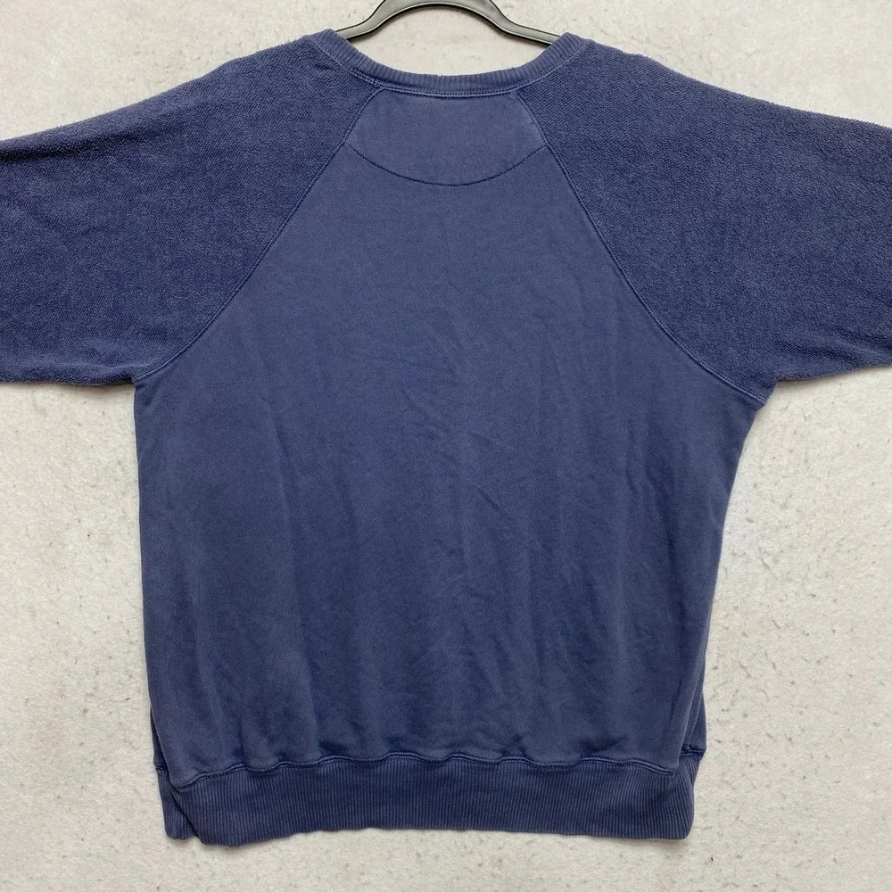 Aerie Sweatshirt Mens Small Blue Raglan Sleeve Textured French Terry Pullover - Picture 10 of 11